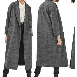 TOPSHOP long plaid coat US 2 barely worn